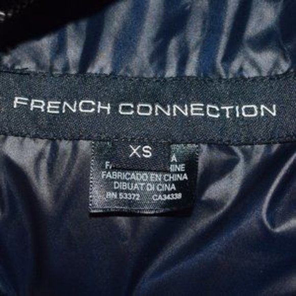 NEW French Connection Puffer Coat Jacket with Hood in Navy Blue - XS - Picture 4 of 14